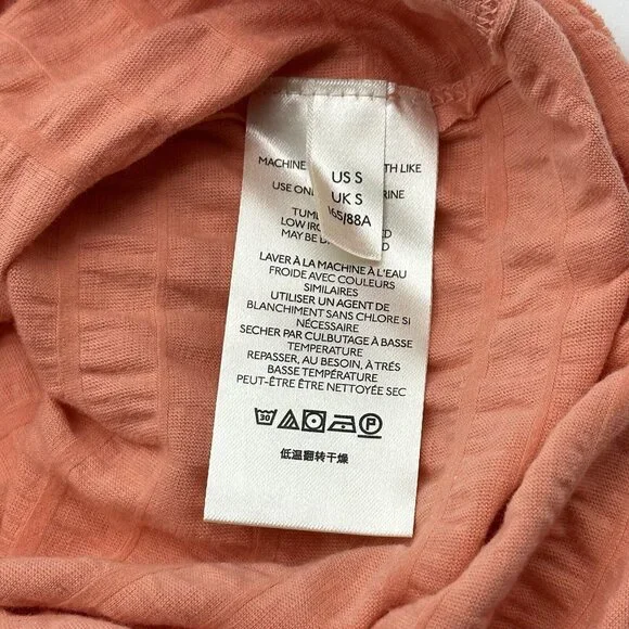 Free People Sugar Cube Women's Size Small Burnt Coral Pink V-Neck Ruched Top NWT - Picture 7 of 13